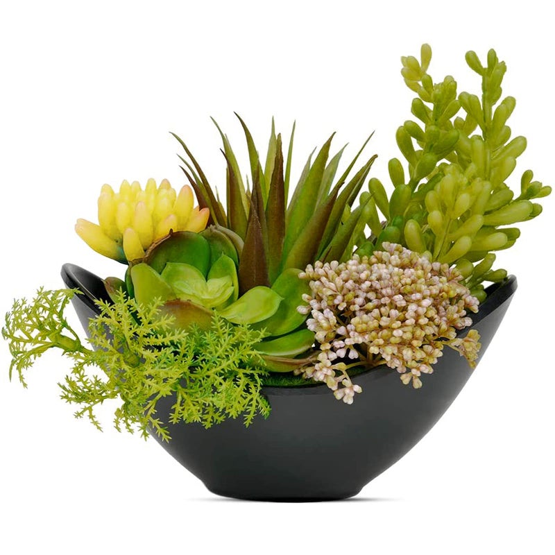 luxsego Artificial Succulents Plants  Fake Potted Plants - 7.2 Inch Faux Succulents  Artificial Plants & Greenery for Hone Garden  Table Desk Shelves  Bathroom  Office Decorations(1 Pot)